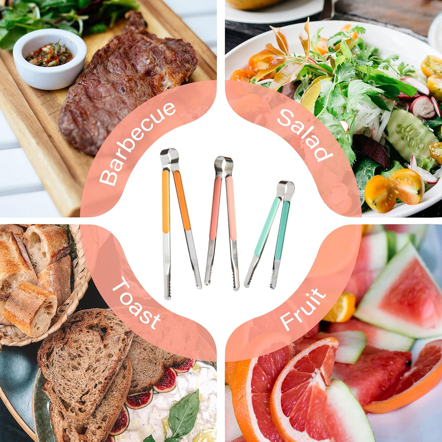 TXIN 3 Sizes BBQ Tongs Professional Grilling Tongs Stainless Steel Barbeque Tongs Heavy Duty Barbecue Tongs : Patio, Lawn & Garden