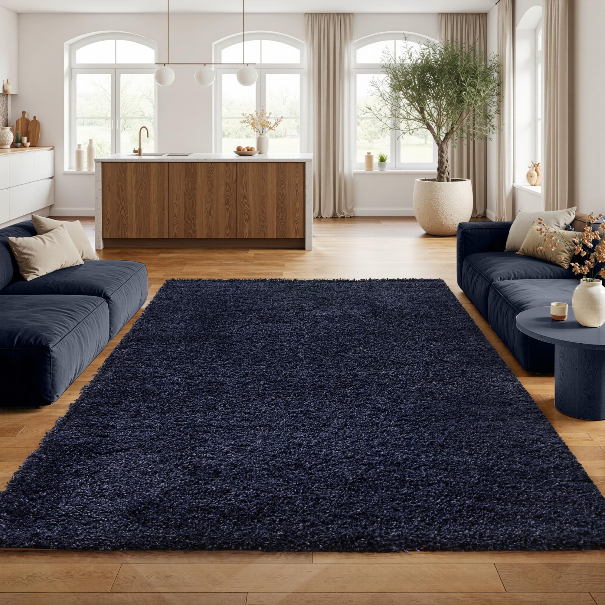 SIMPEX Shaggy Hochflor Teppich Weich, flauschig, modern, einfarbig, Perfekt für Wohnzimmer, für Wohnzimmer Schlafzimmer Flur