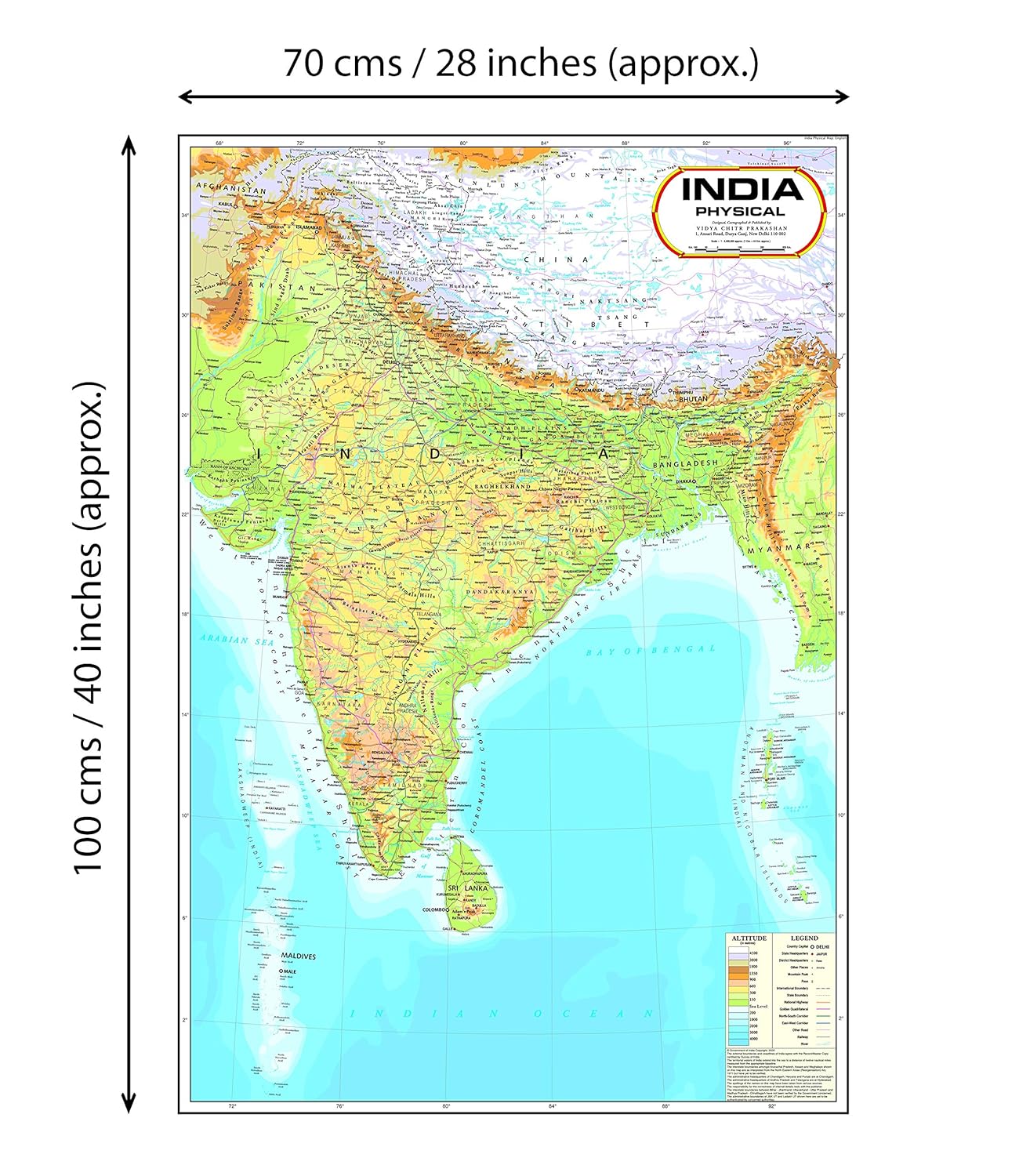 Diwali Sale India Map - Physical (70 X 100 Cm) - Laminated