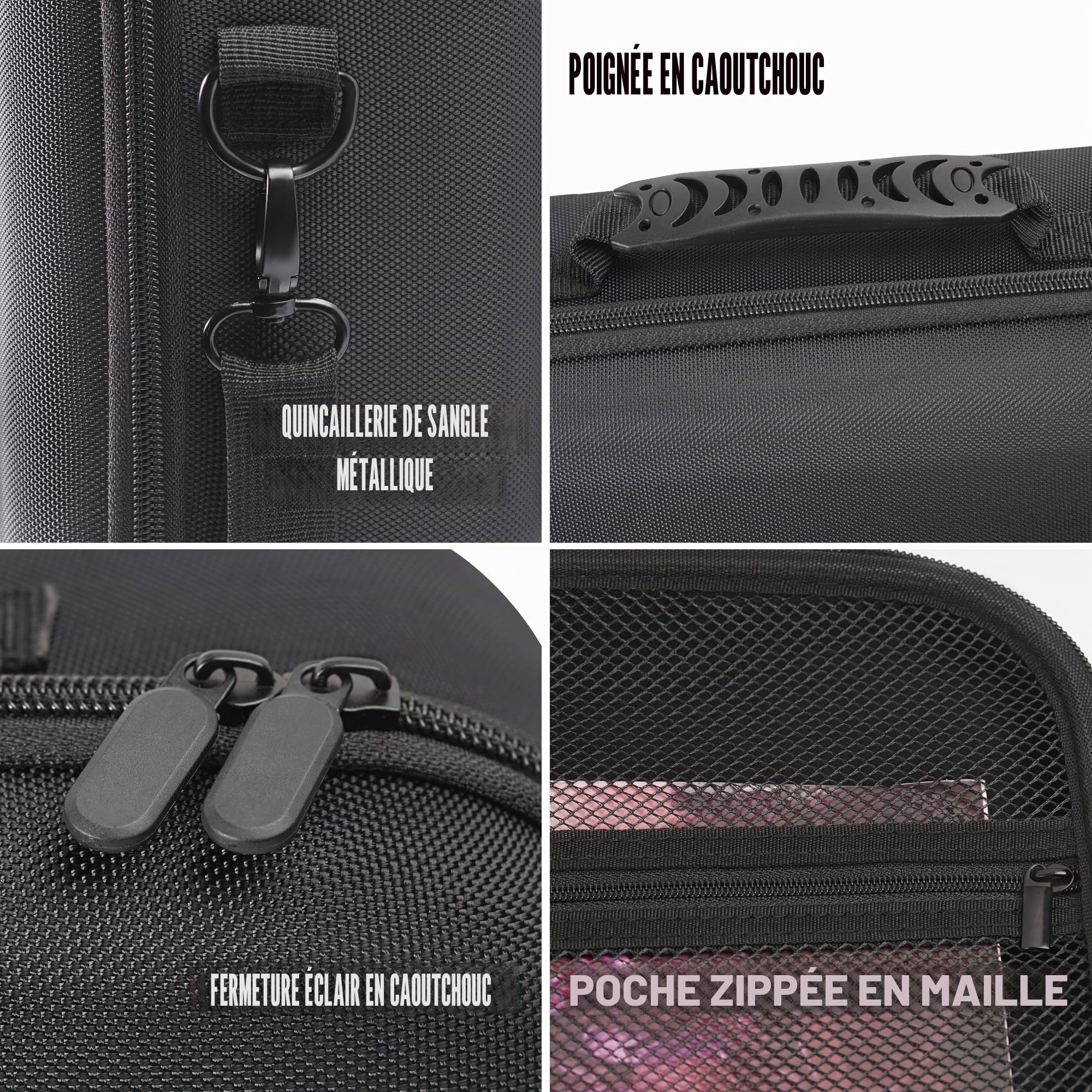 Étui de rangement miniature – 64 emplacements avec 2 plateaux en mousse absorbant les chocs pour Warhammer 40k, DND et plus encore 32 mm, étui avec bandoulière réglable et poche zippée. (64