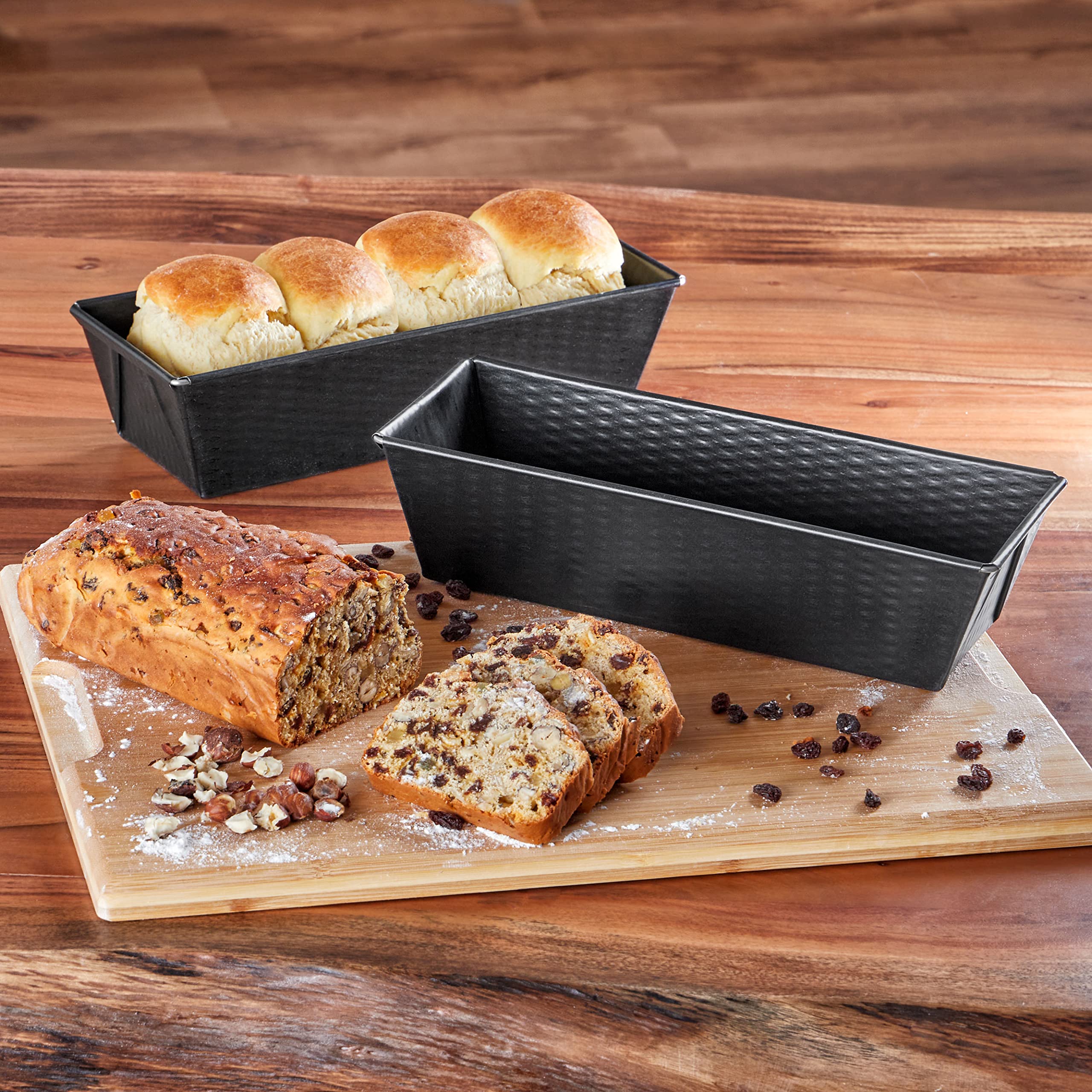 Grizzly Lot de 2 moules à pain antiadhésifs et résistants au levain 30 x 11,5 cm Moules rectangulaires pour pain et gâteau