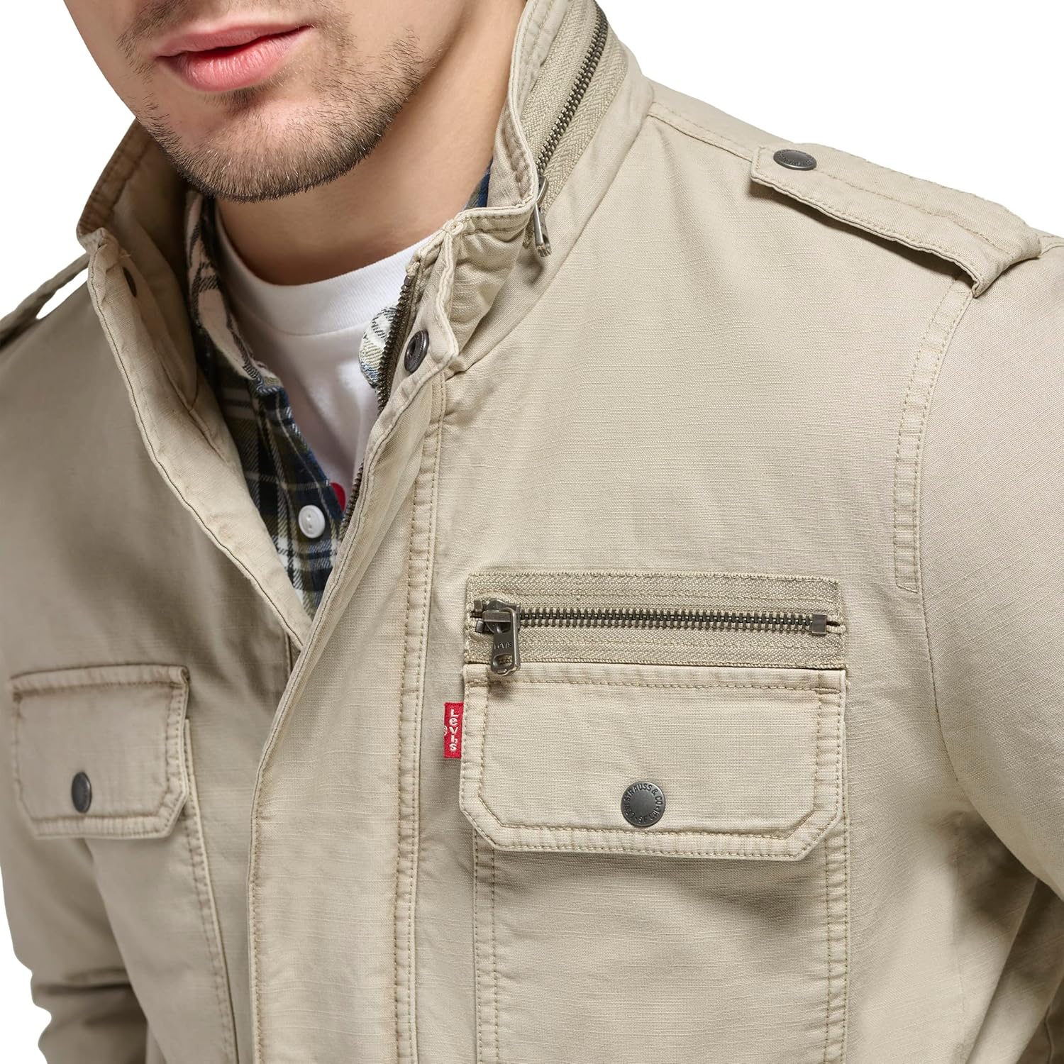 Levi's mens Washed Cotton Military Jacket (Regular & Big & Tall Sizes) - Image 5