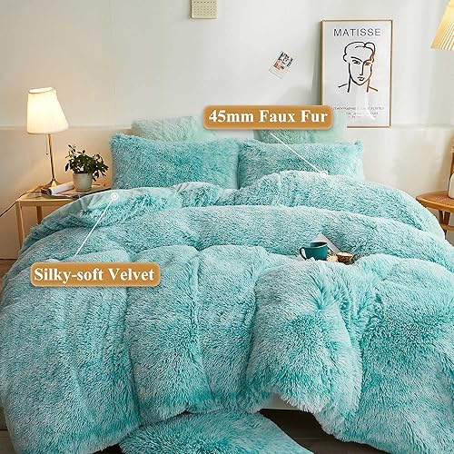 Miniatura 2 de XeGe - 1 funda de edredón afelpada y lanuda, de terciopelo cristal muy suave con cierre de cremallera, de pelo sintético, tamaño queen, color