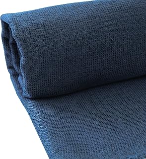 Suitable for Home Furniture Interior Decoration Fabric, coarse Texture Thickened Linen, Excellent Breathability, Handmade DIY Material (Navy Blue, 1 Yard pre Cut)
