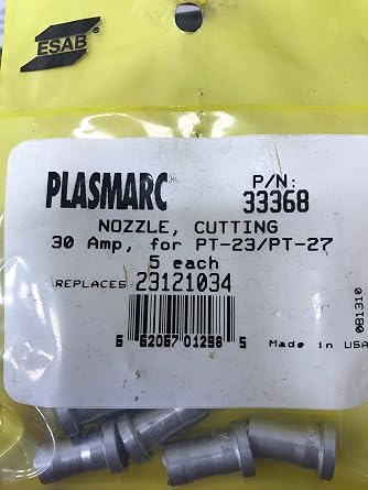 ESAB Model 33368 30 Amp Nozzle for Plasmarc PT-27 Plasma Torch