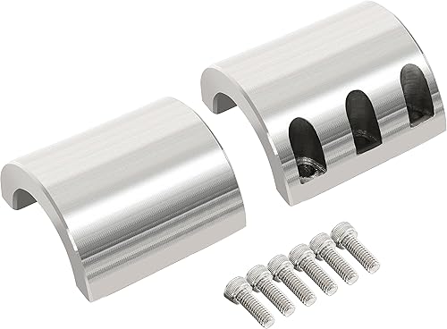 Miniatura 4 de HECASA Abrazadera de tubo con cuello dividido compatible con abrazaderas de barra enrollable de tubo de acero de tamaño OD de 1.875 pulgadas, pernos