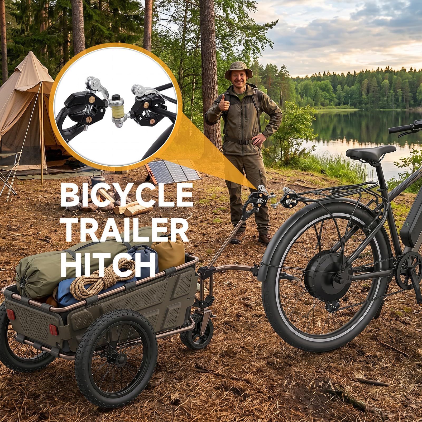 Gancio di traino per bicicletta compatibile con reggisella da 10-45 mm | Portata fino a 40 kg