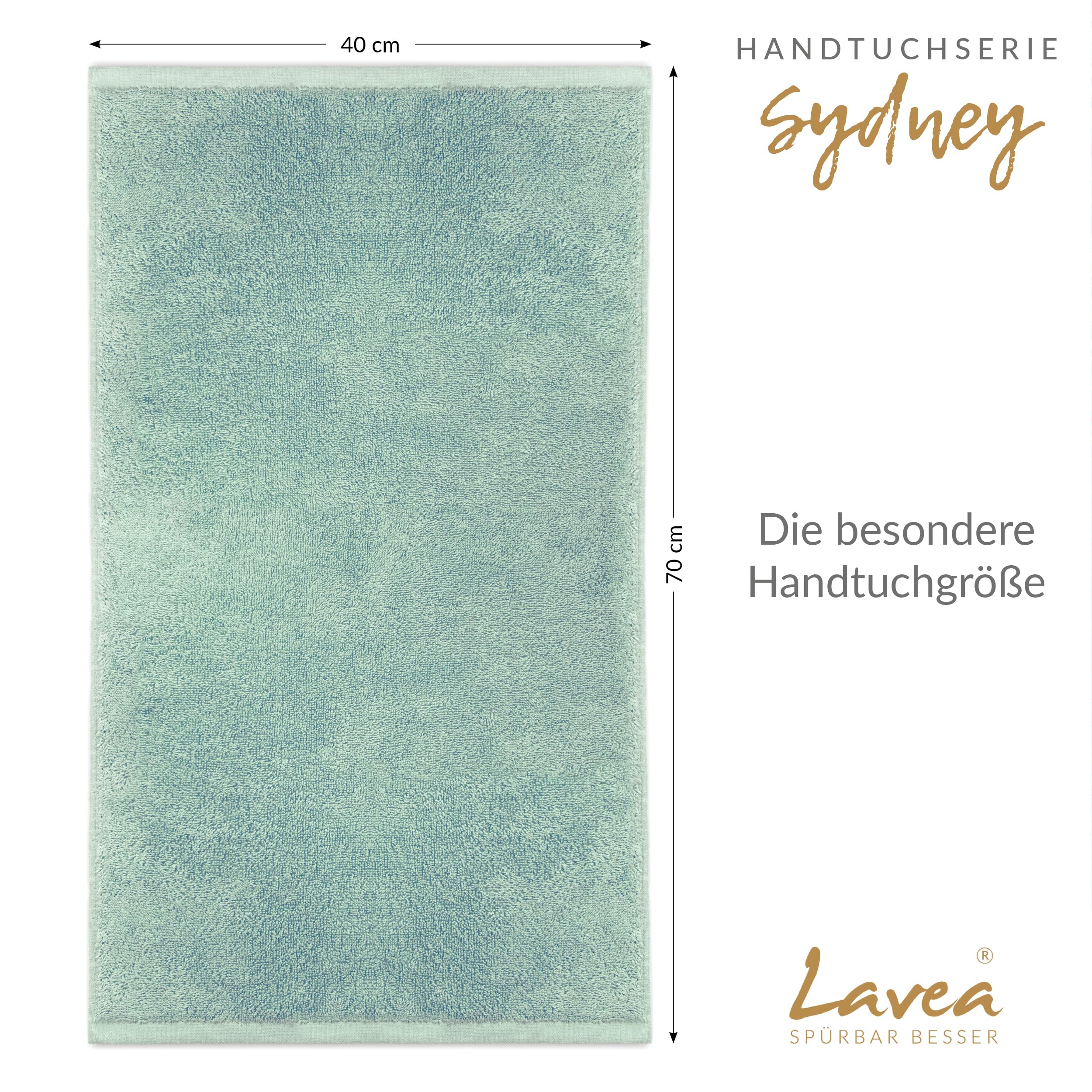 Lavea® Sydney 4er Handtücher Set, Handtuch Baumwolle, Frottee Fitness-Handtuch, 100% Baumwolle, OEKO-TEX Standard 100, weich und saugstark, waschbar bei 60 °C, Frottee, 4 Stück, 40 x 70 cm, Eukalyptus