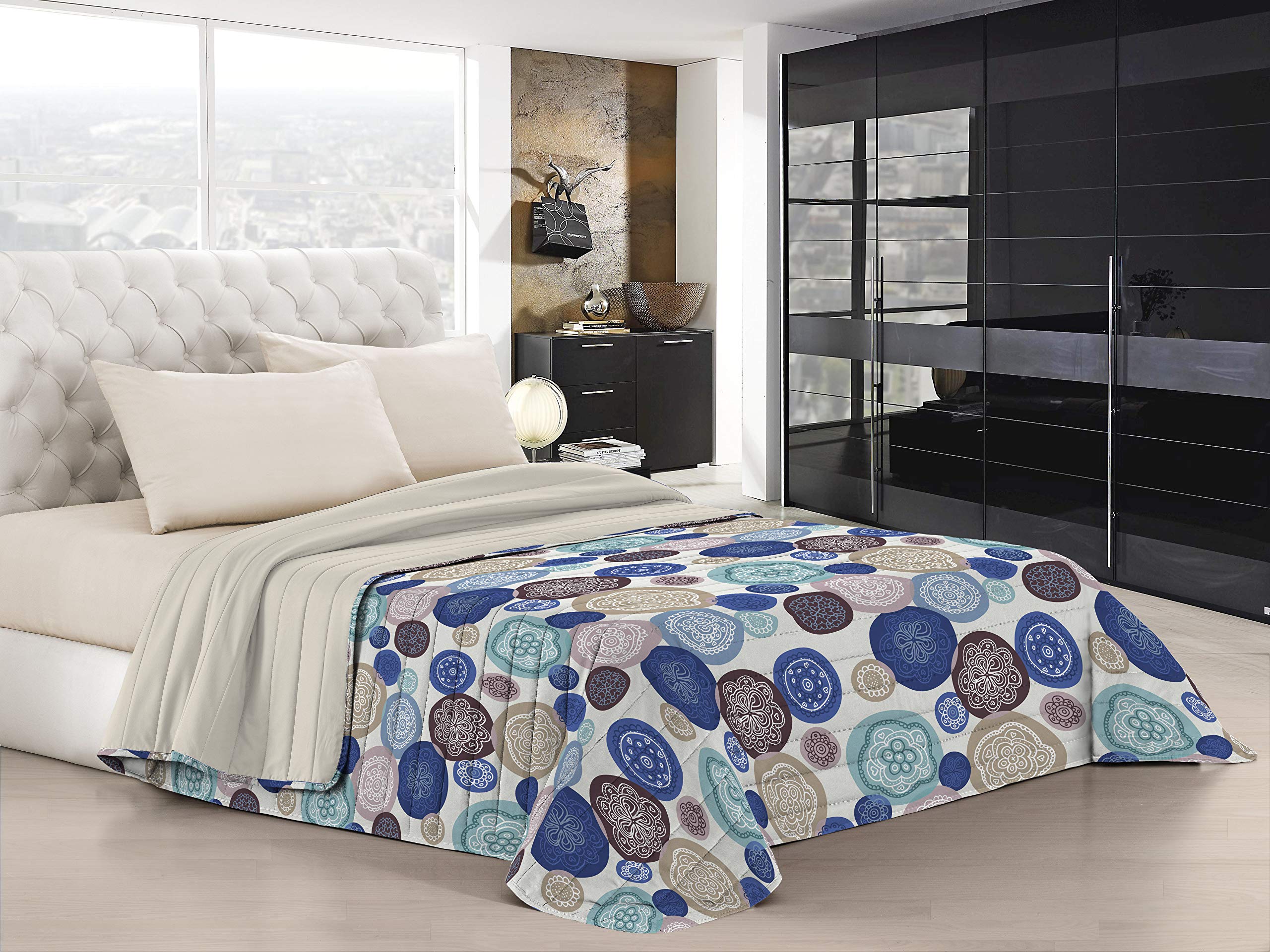 Italian Bed Linen “ Fantasy” Summer Quilt, Linen, Murrine, Single