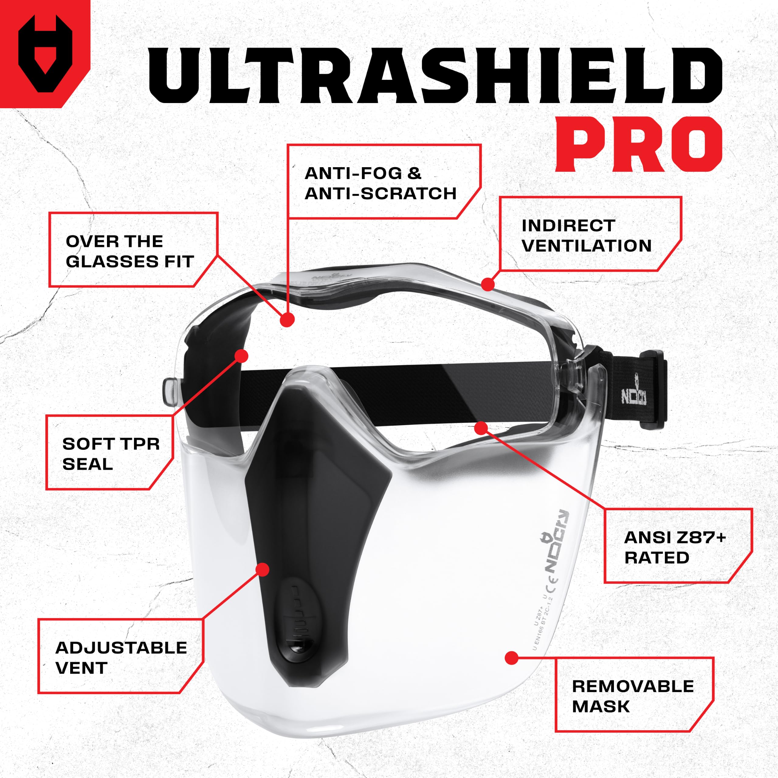 NoCry Safety Face Shield Mask for Work with Premium Anti Fog and Anti Scratch Technology — Durable ANSI Z87+ Certified Grinding Face Shield with Extreme Impact Resistance — Amazon image 2