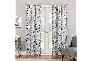 Eclipse Paige Thermaweave Printed Panel, 37x63 - Navy Blue and Yellow Curtains