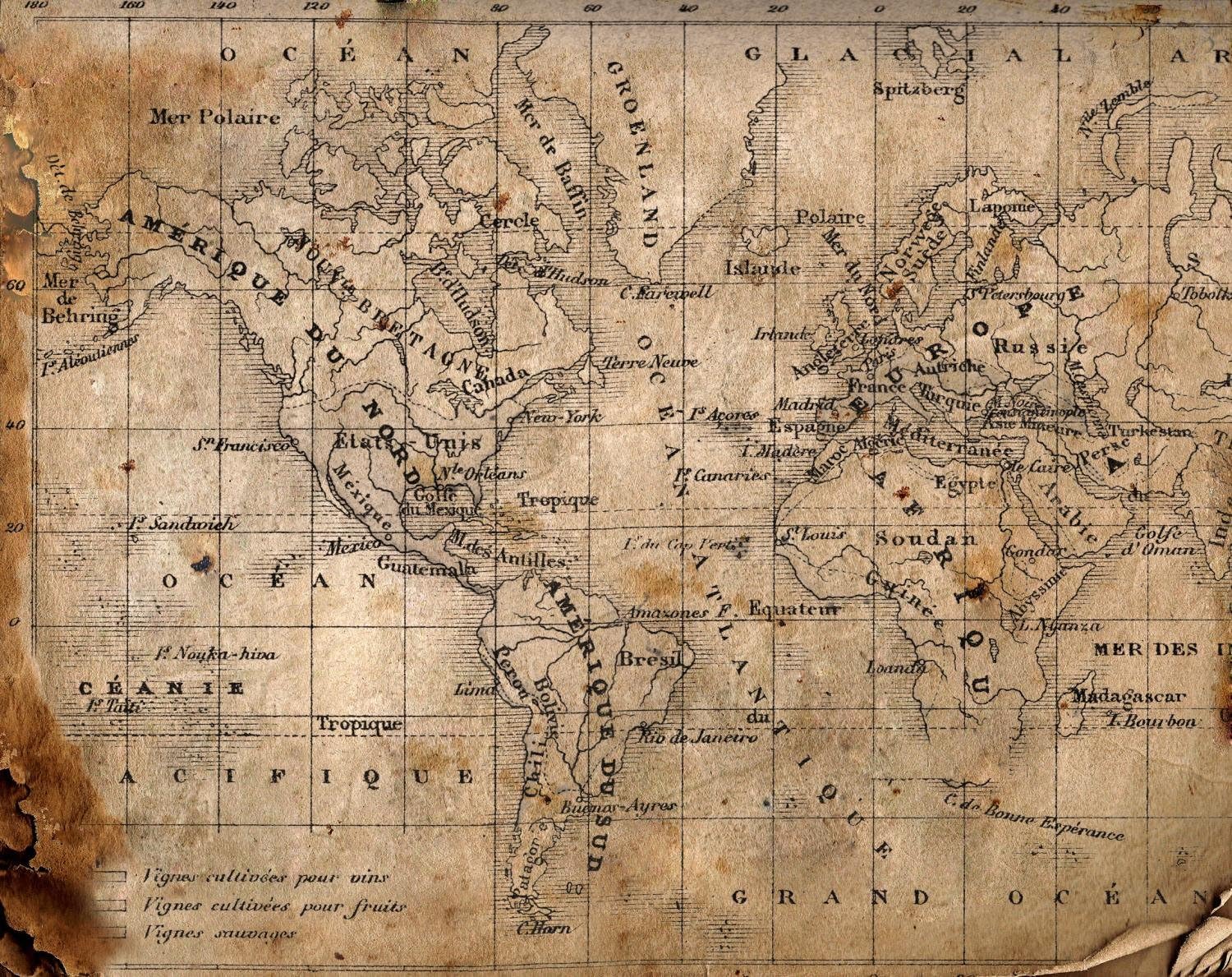 Wallmonkeys FOT-7628301-24 WM1905 Ancient Map of The World Peel and Stick Wall Decals (24 in W x 19 in H), Medium