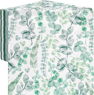 Table Kind 100 x Soft Eucalyptus Paper Napkins Disposable Serviettes for Weddings, Pretty Green Napkins Birthdays, Picnics, Afternoon Tea & Garden Parties, Compostable Recyclable Eco-Friendly