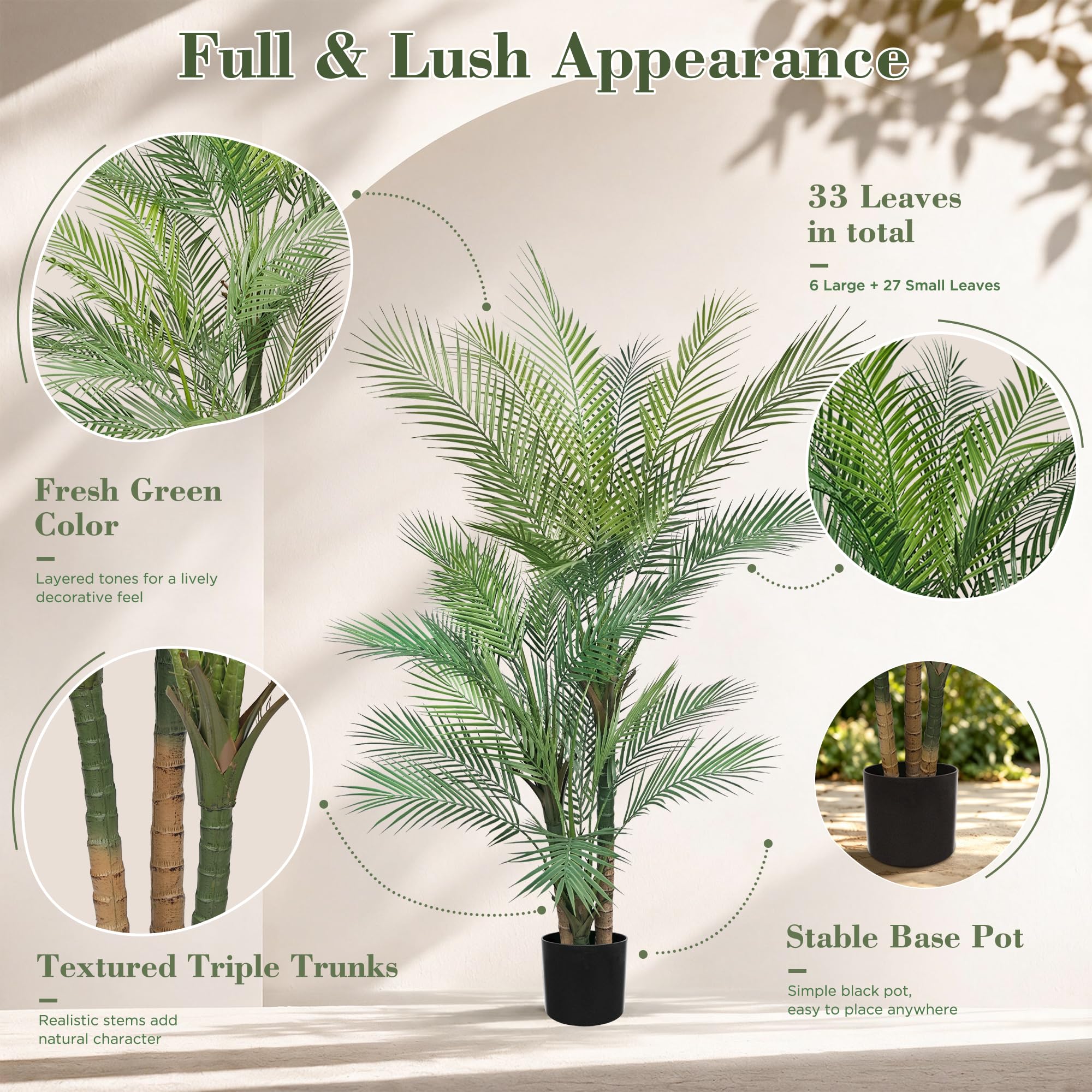 Palmier Artificiel Intérieur Extérieur Plante Artificielle Réaliste 150cm
