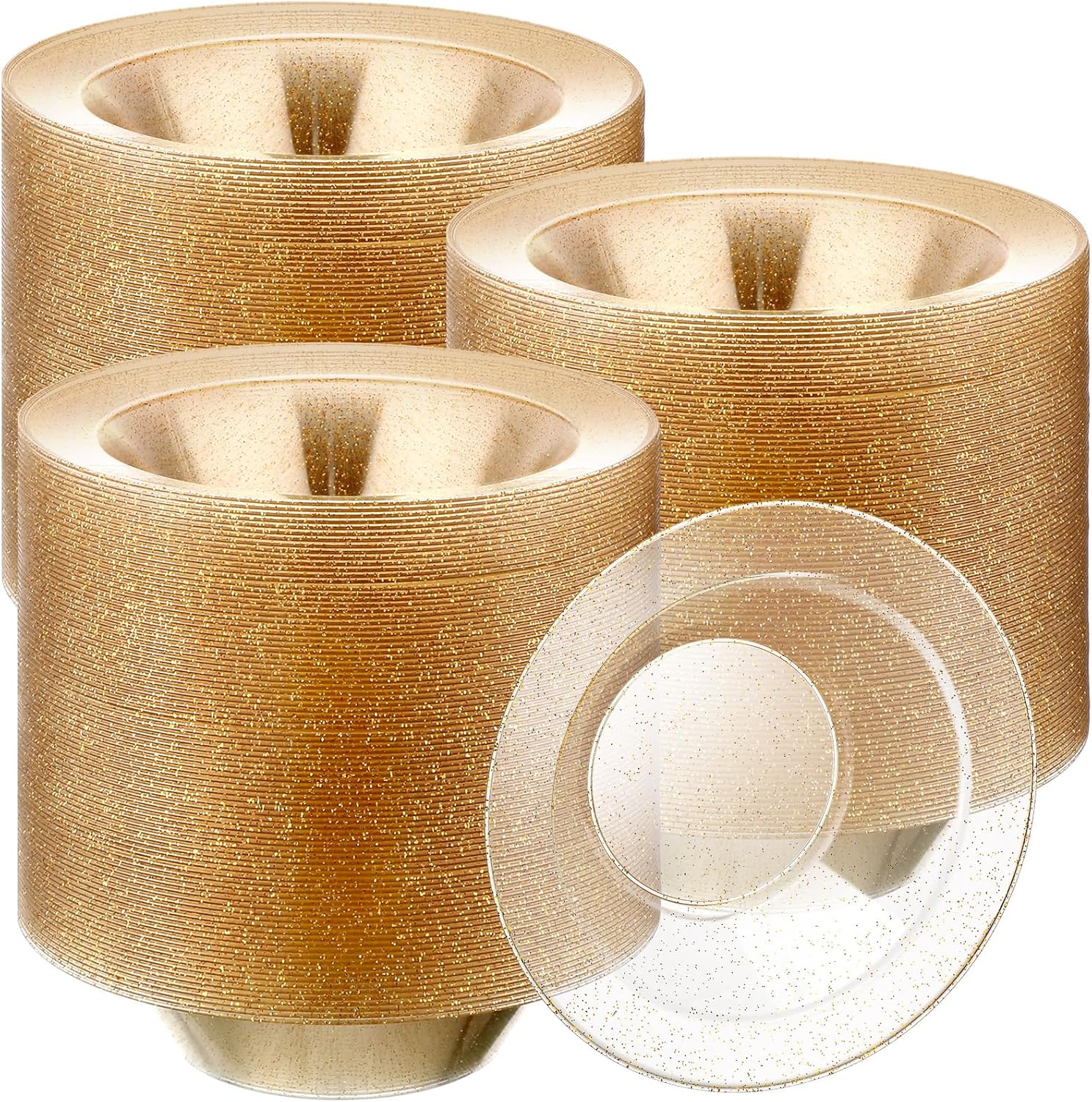 Tanlade 100 Pcs Plastic Bowls 12 oz Disposable Soup Bowls