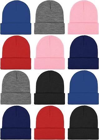 Cooraby Kids Winter Beanies Knitted Warm Cold Weather Beanie Hats Boys Girls Caps