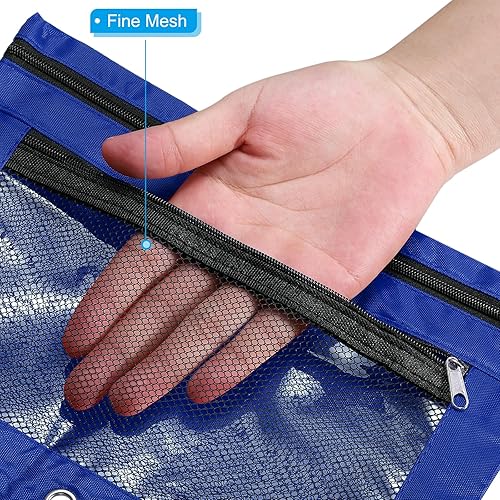 Miniatura 5 de PATIKIL Estuche para lápices para carpeta de 3 anillos, paquete de 4 unidades, tela Oxford de malla con cremallera, estuche para oficina y hogar,