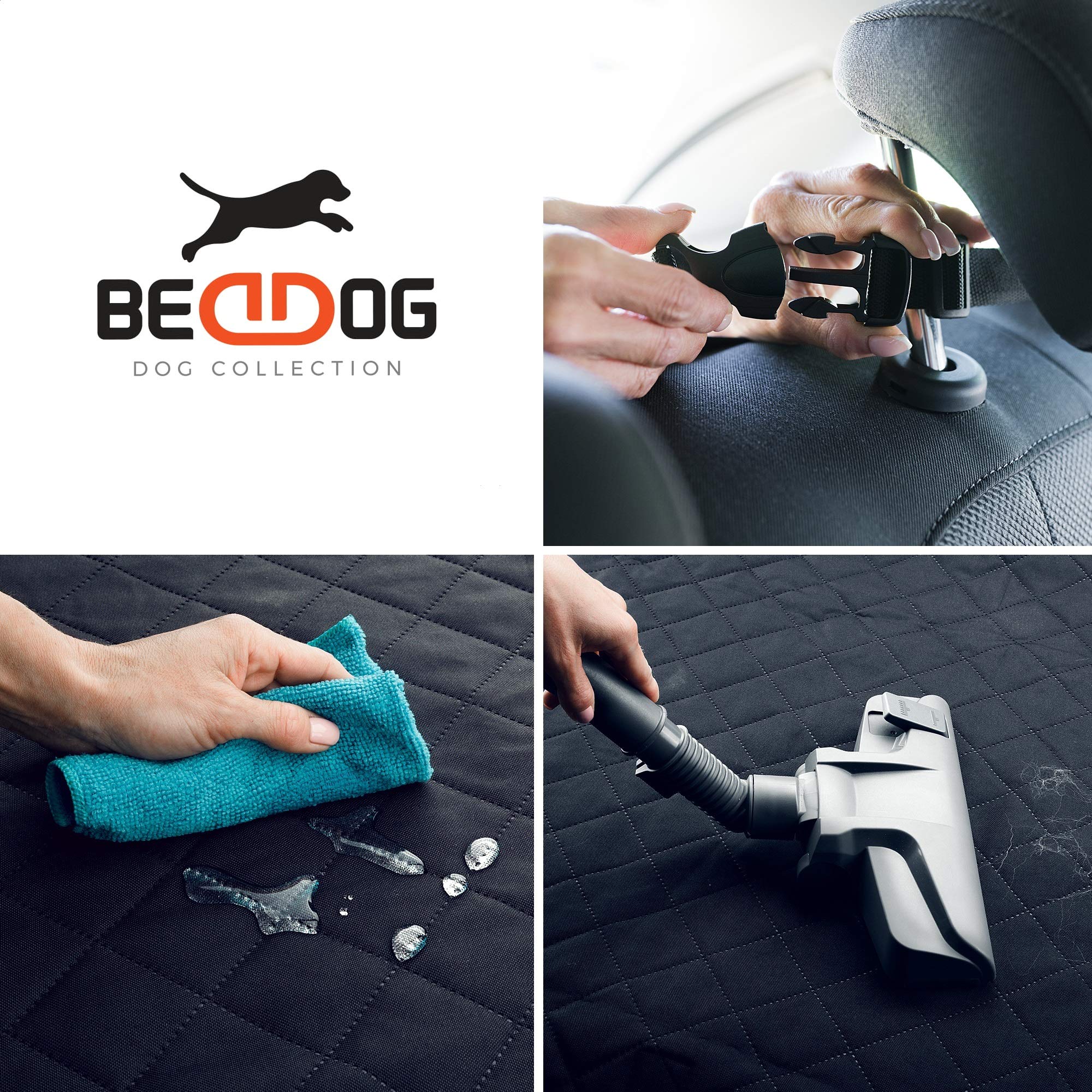 BedDog Protezione per Bagagliaio Cani, coprisedile Auto Universale Coperta per Cani con Protezione paraurti Laterale - Sedile Posteriore