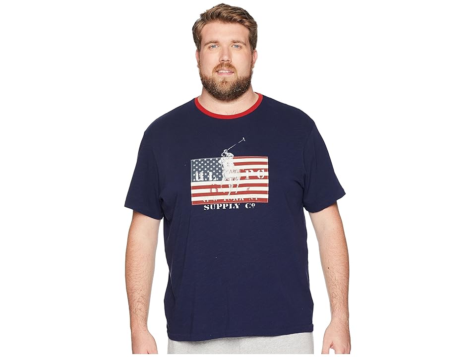 

Polo Ralph Lauren Big Tall Jersey Short Sleeve Crew Neck T-Shirt (Cruise Navy) Men's T Shirt