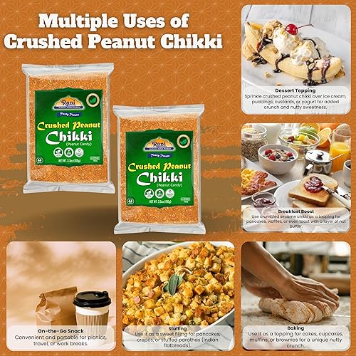 Miniatura 3 de Rani - Chikki de maní triturado (caramelo quebradizo) 3.53 oz (3.5 onzas) x paquete de 2  Todo natural  Vegano  Sin colores  Apto para gluten