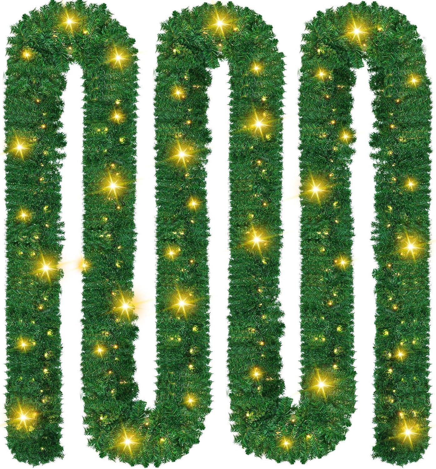Christmas Garland Decoration, Lighted Xmas Garlands with 70