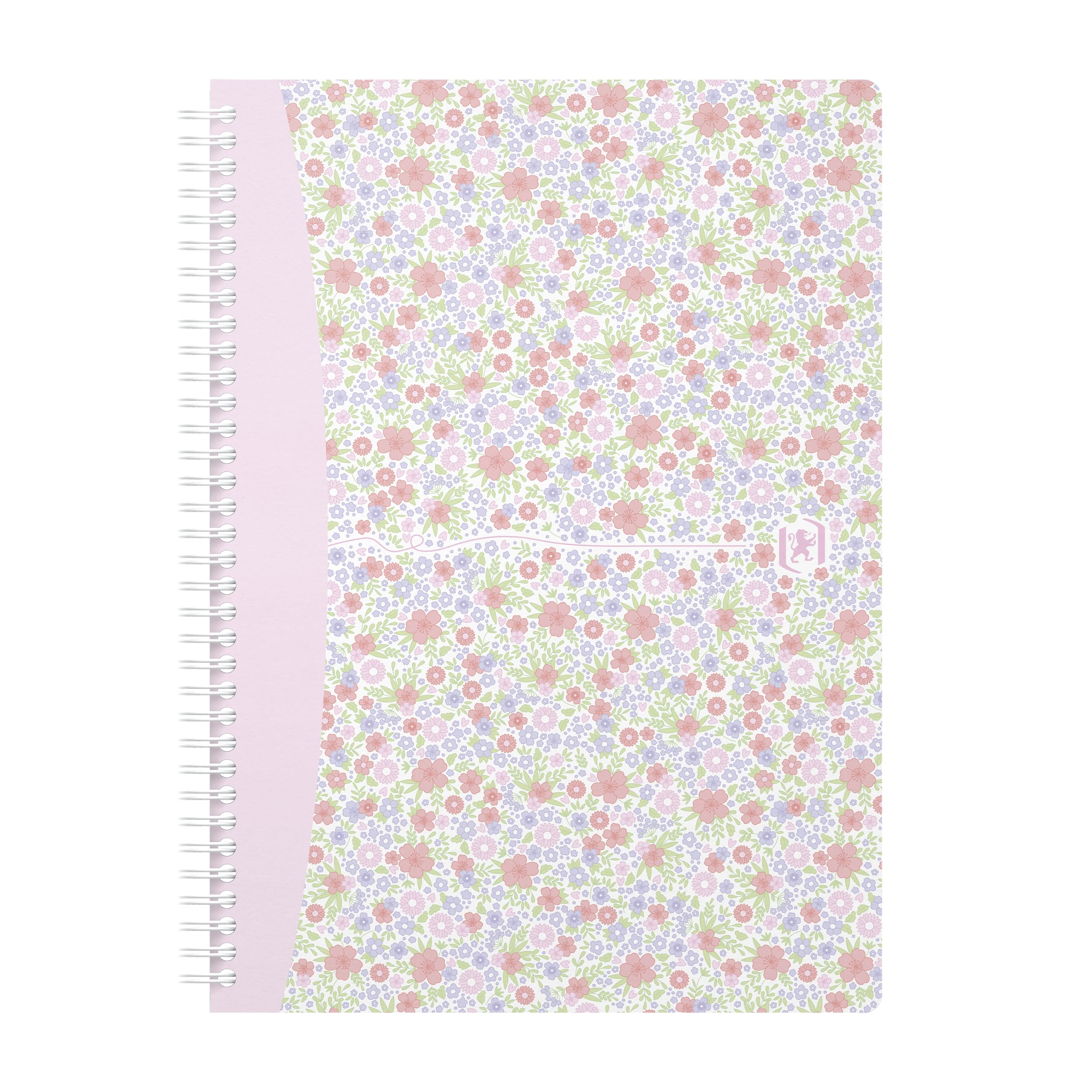 Oxford Spiral - Taccuino B5 floreale, 120 pagine, copertina morbida, 4 disegni, 5 pezzi