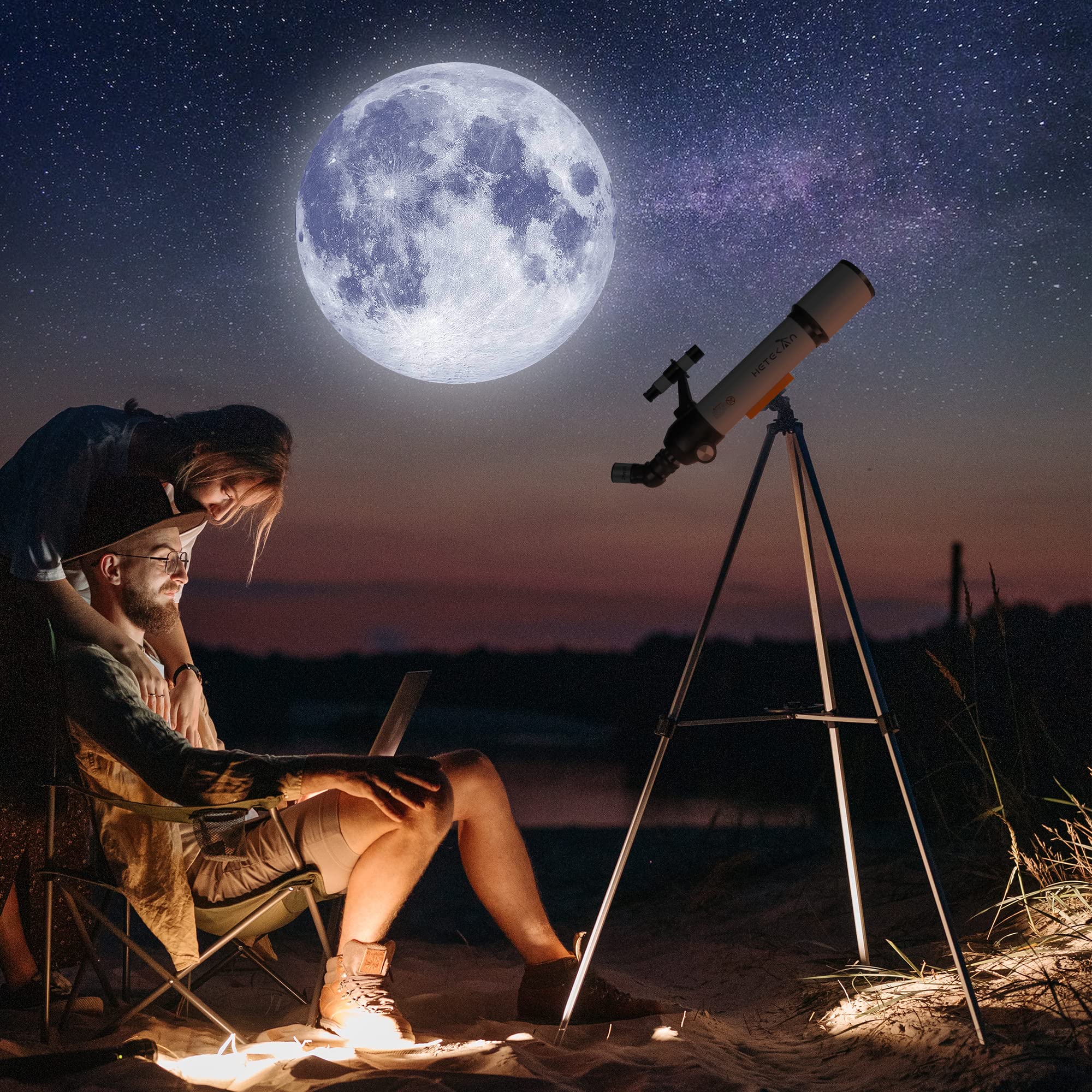 Télescope, Télescope astronomique 70 mm Ouverture 500 pour Adultes pour Enfants (25X-150X), avec Adaptateur Téléphonique, pour l'observation Planétaire et Lunaire