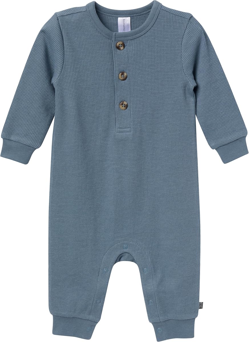 Momentos modernos de Gerber Baby Henley Waffle Knit Romper