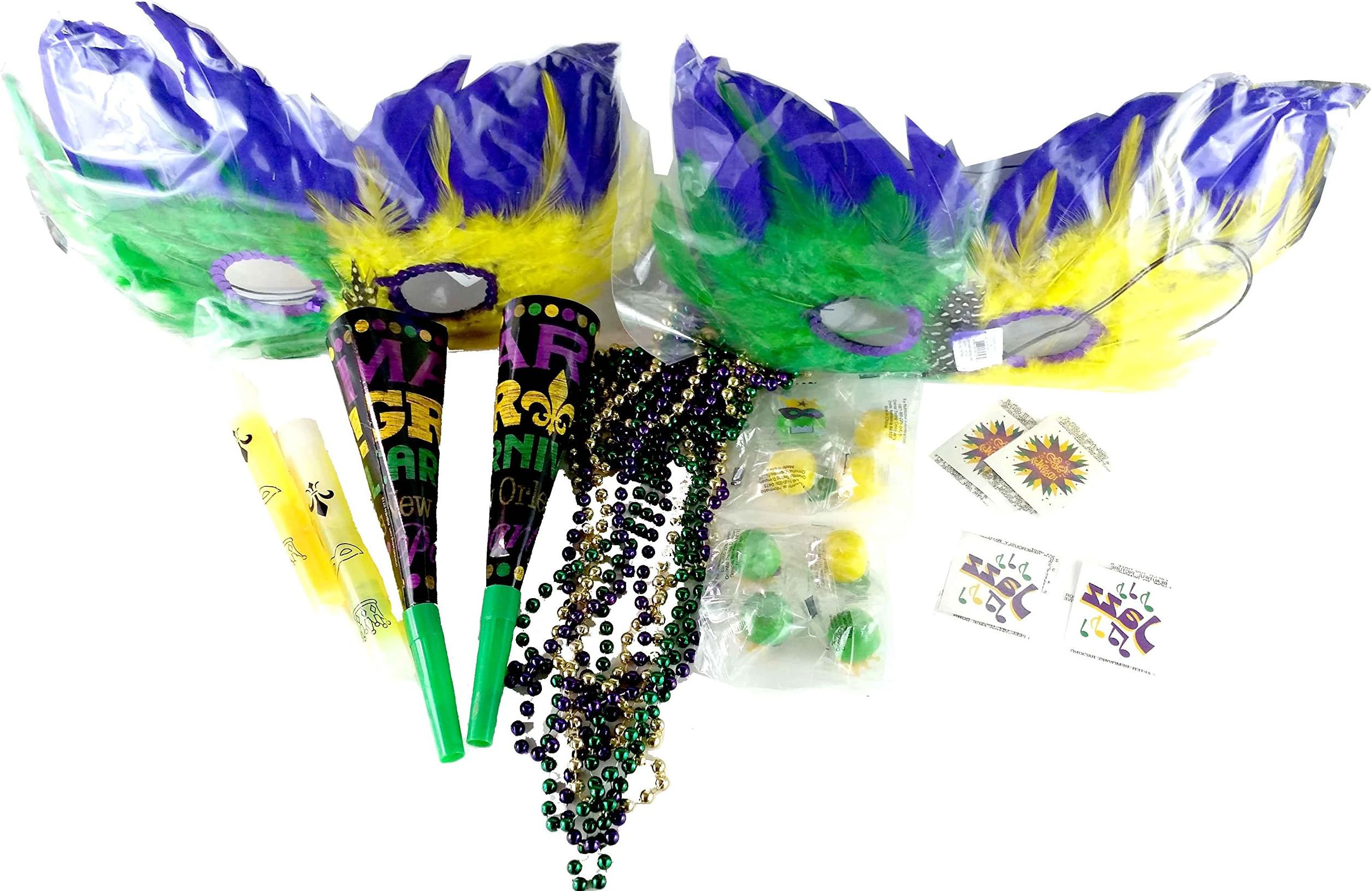 Mardi Gras Fun Celebration Treat Boxes ~ Includes Mardi Gras Themed Treats (Celebration for Two)