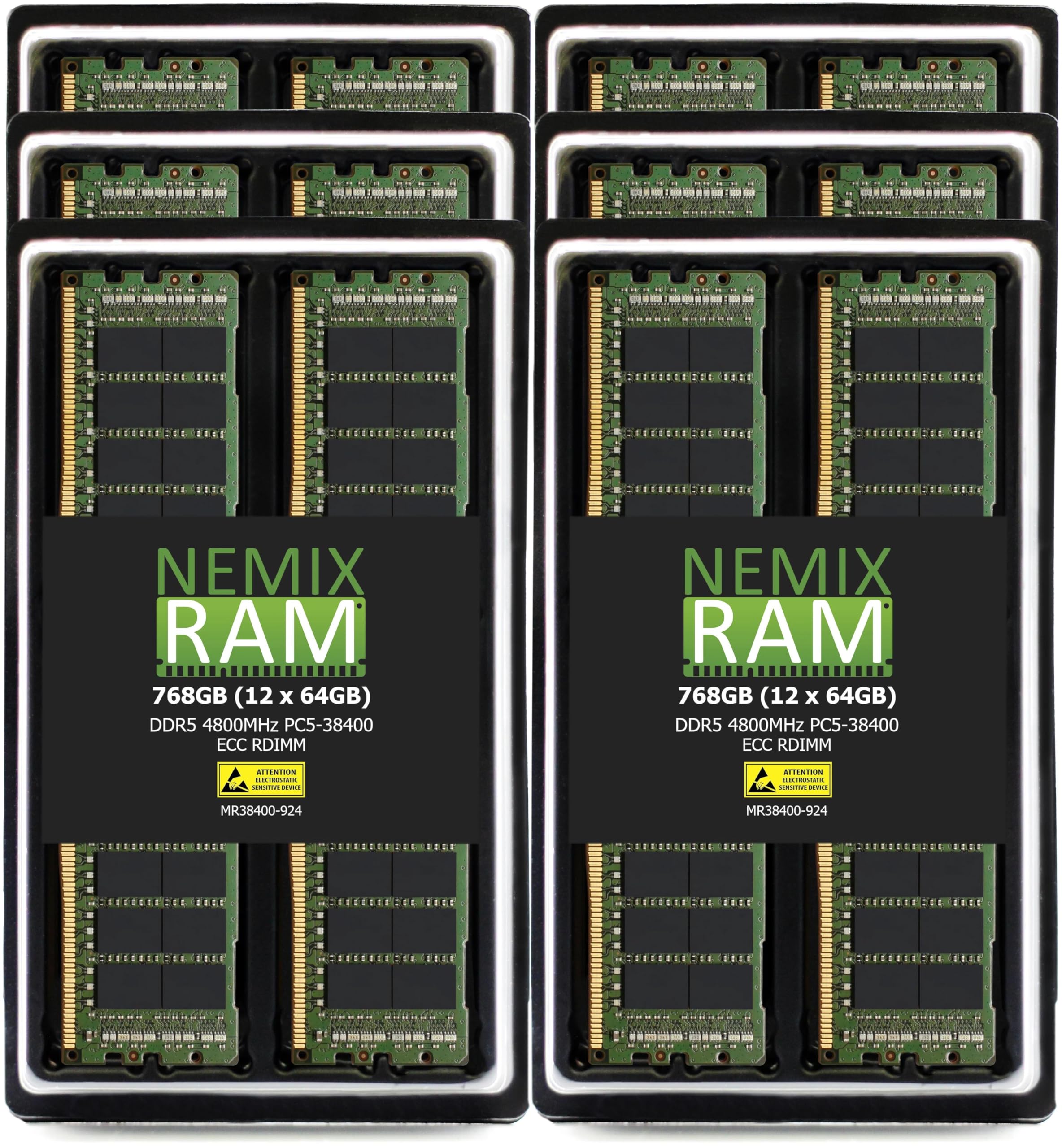 NEMIX RAM 768GB (12X64GB) DDR5 4800MHZ PC5-38400 2Rx4 1.1V CL40