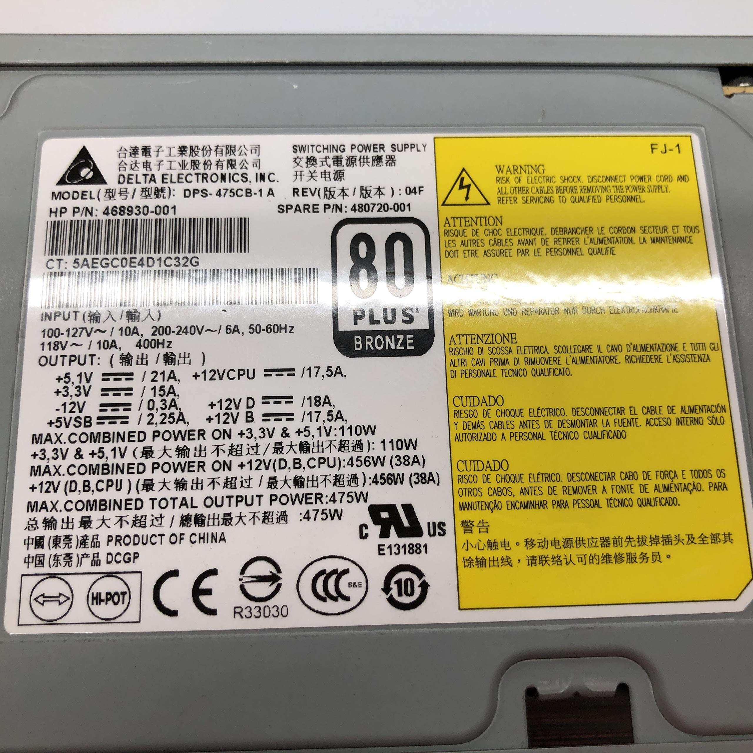 Amazon.com: HP 475W Power Supply 468930-001 Z400 WorkStation Delta