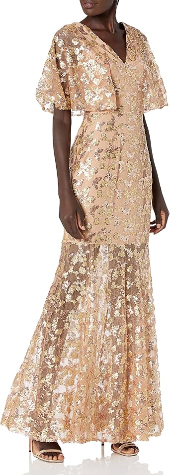 dress the population gold sequin dress