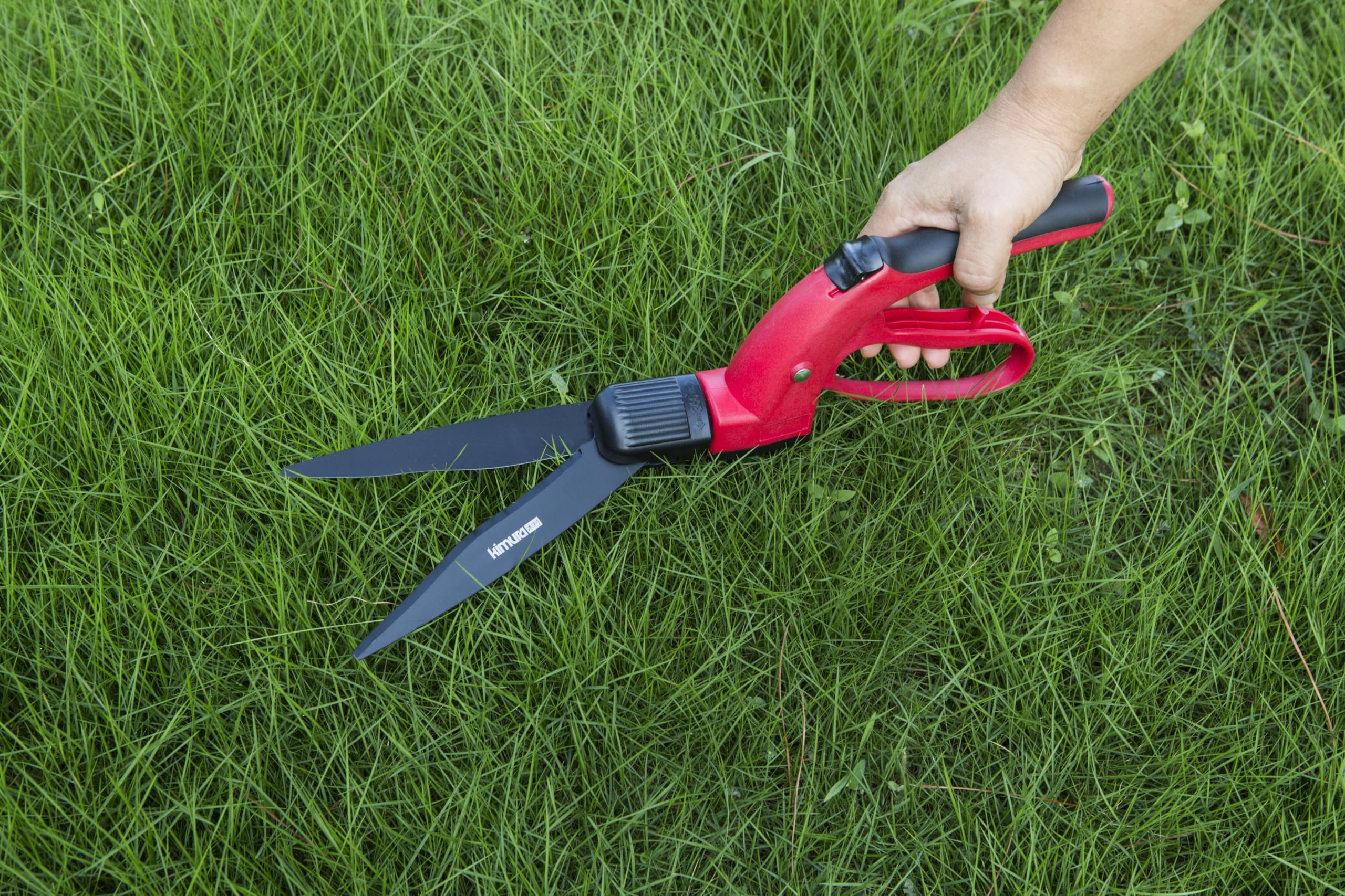 Kimura® Pro - Forbici da prato di alta qualità con testa rotante a 360°, lame in acciaio giapponese SK5, manici leggeri ed ergonomici rivestiti in TPR, cesoie da giardino ideali per bordatura e
