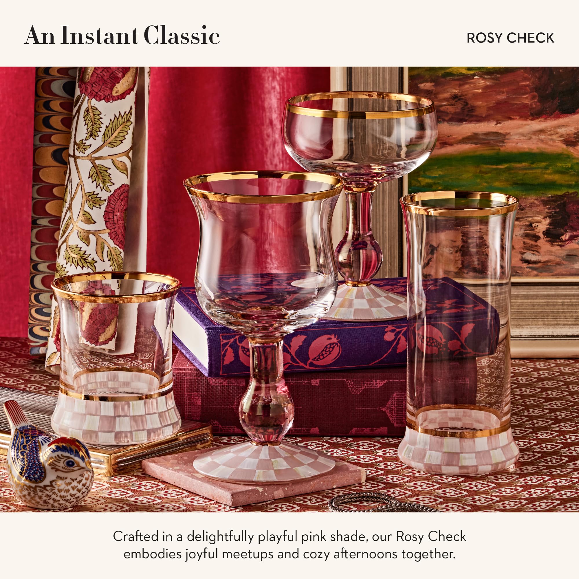 Amazon.com | MACKENZIE-CHILDS Highball Glasses, Tall Drinking