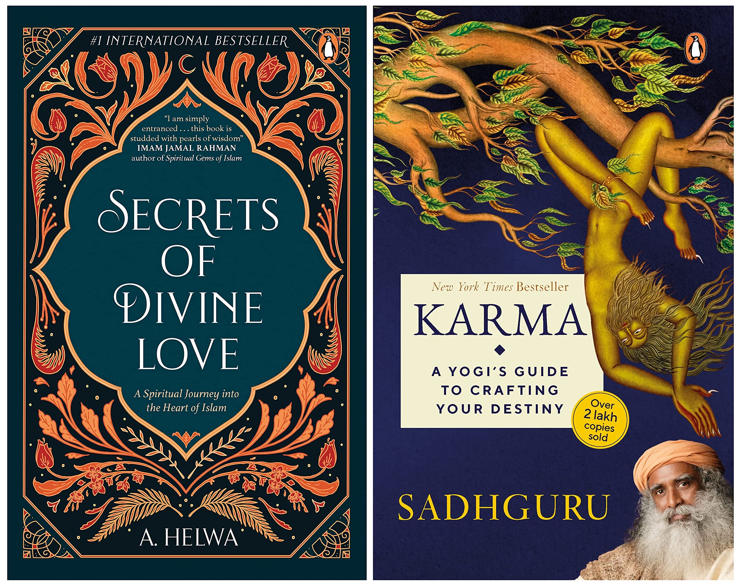 Secrets of Divine Love: A Spiritual Journey into the Heart of Islam & Karma: A Yogi's Guide to Crafting Your Destiny | Spirituality, Self-improvement & Self help books by Sadhguru | Penguin