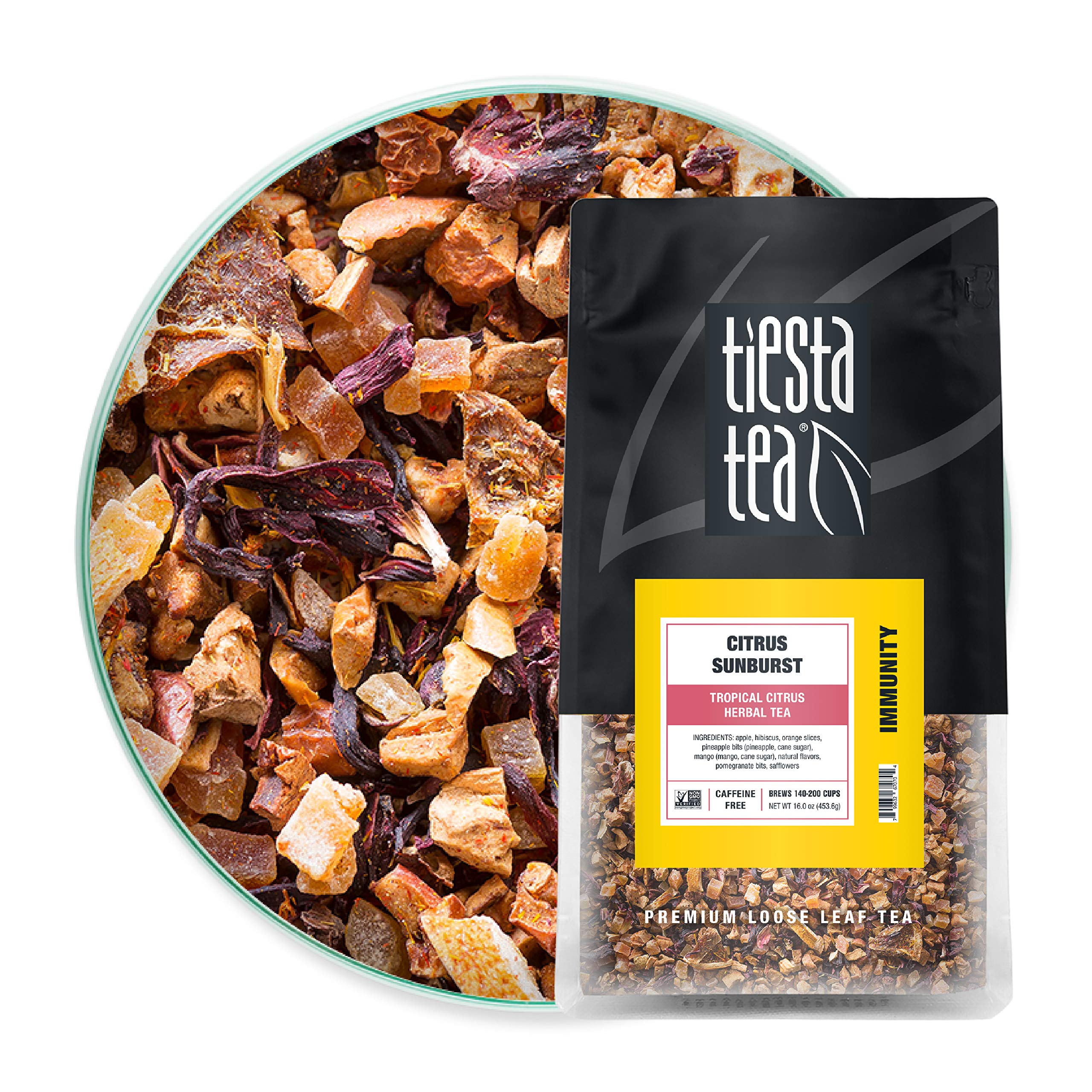 Tiesta TeaCitrus Sunburst, Tropical Citrus Fruit Tea, 200 Servings 1 Lb Bag - Caffeine Free, Loose Leaf Herbal Tea, Immunity Blend