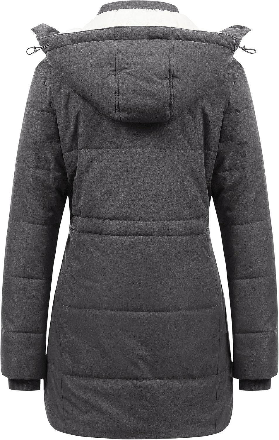 CREATMO US Women's Thicken Sherpa Winter Coat Puffy Warm Snow Jacket With Removable Hood - Image 2