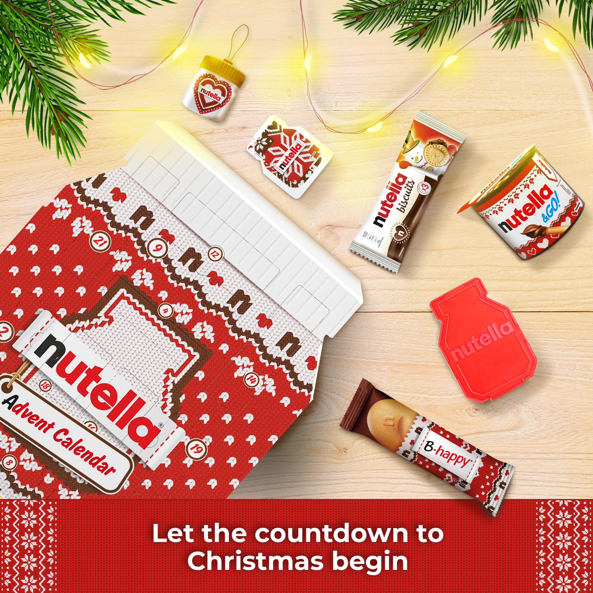 Nutella Calendrier de l'Avent, rempli de produits Ferrero Nutella, 528 g, pour Noël