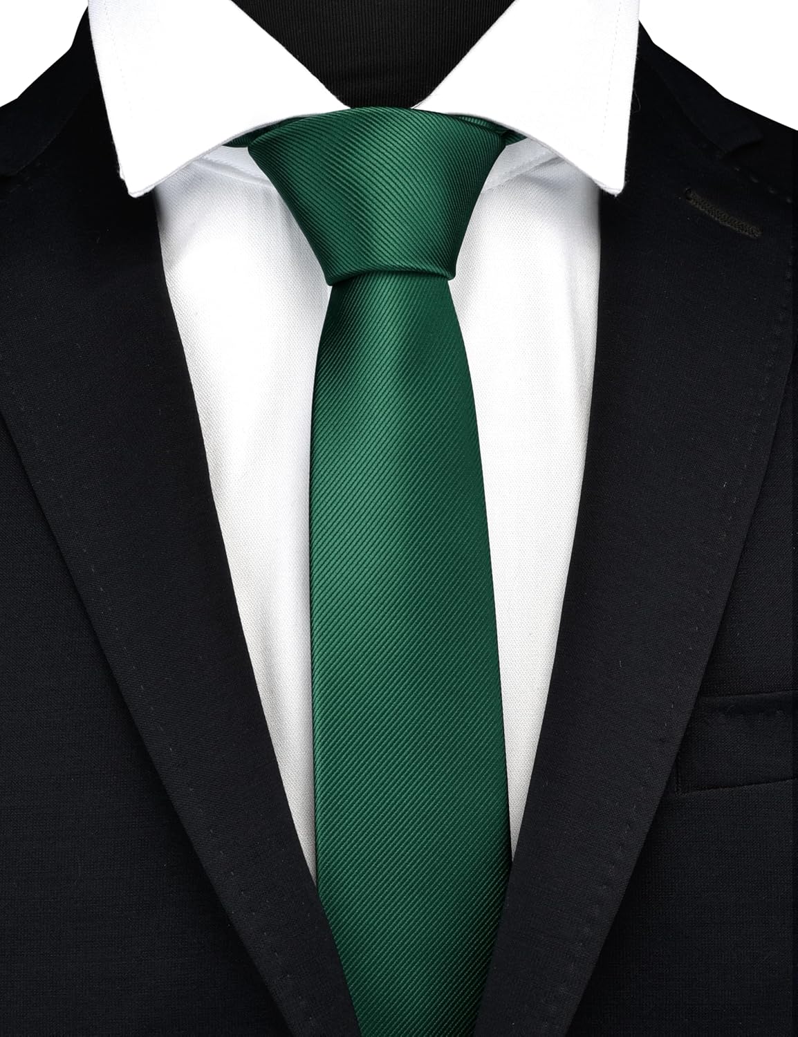 Branduce 2.4"（6cm） Solid Pure Color Skinny Tie Plain Slim Necktie for Men - Image 2