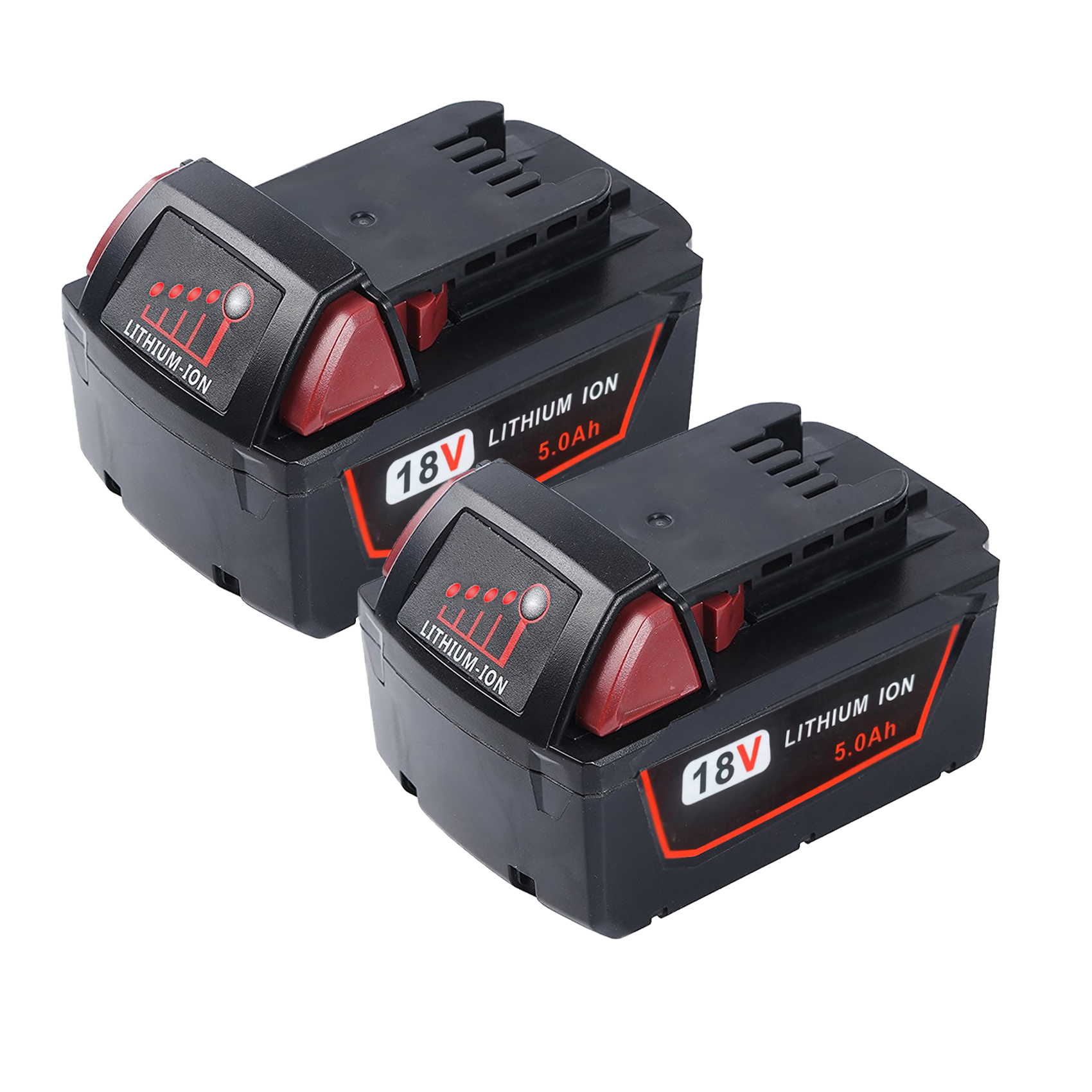 2 Pack 5.0Ah M18 Battery Replacement for Milwaukee M18