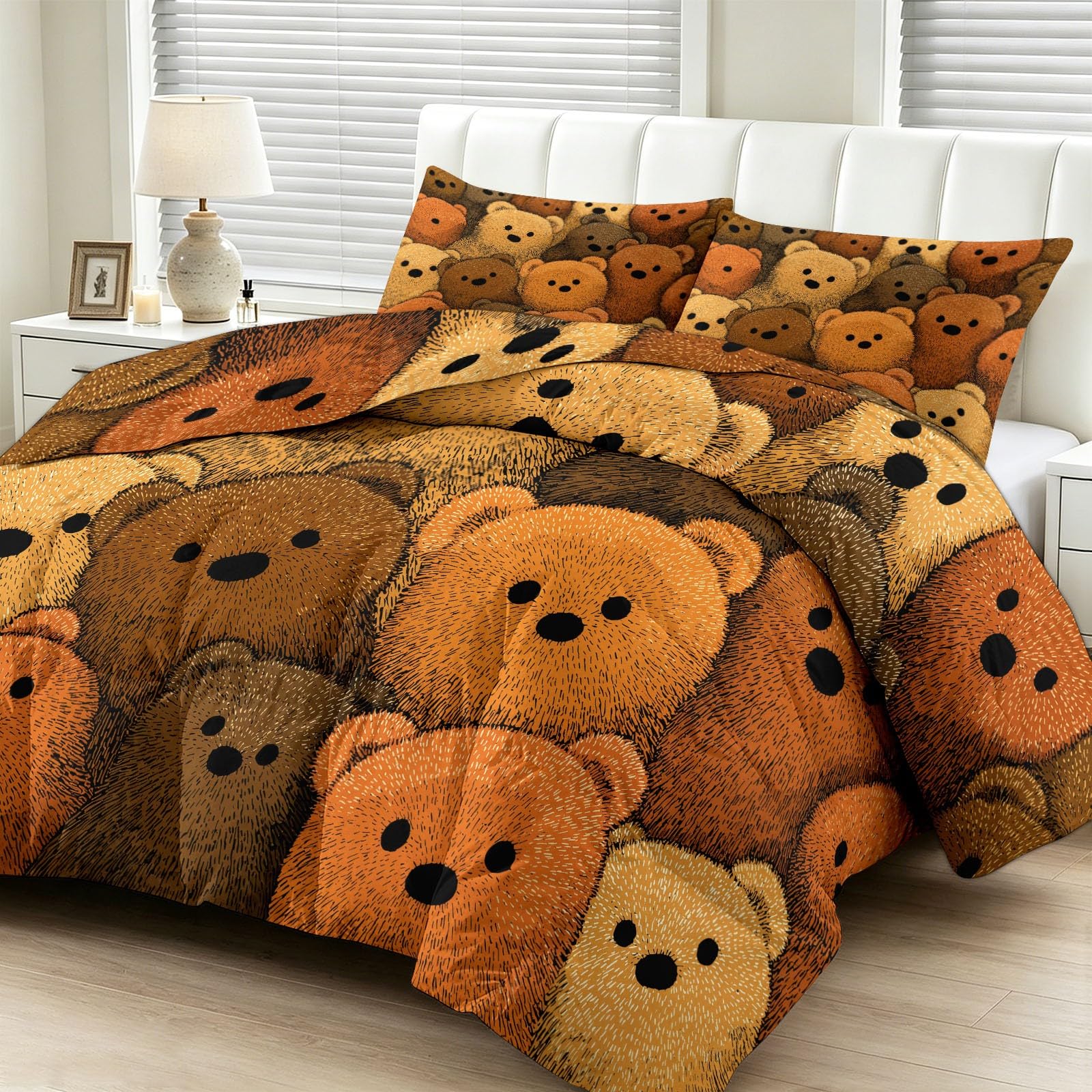 Generisch Abstrakt Bettdecken 135 x 200 cm 4 Jahreszeiten, Waschbar Tiere Teddybär Bettdecke ohne Bezug Ganzjahresdecke - Atmungsaktiv Steppdecke Weiche Schlafdecke