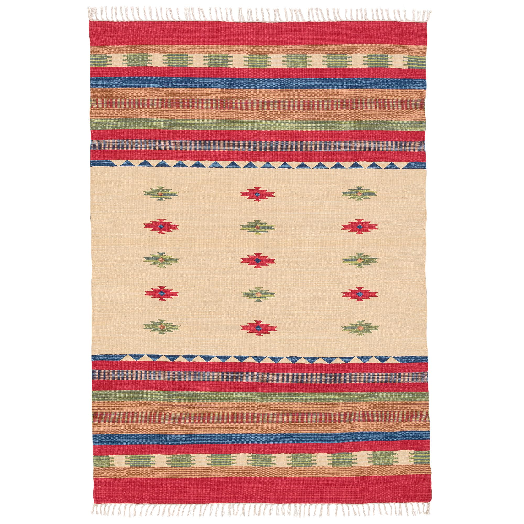 Pergamon Kelim Lina - Tappeto in Cotone Naturale - Tendenza Rosso - 7 Dimensioni