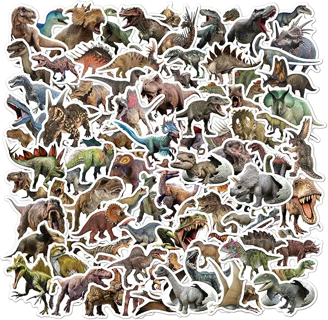 Autocollants Dinosaures Enfants, 100 Feuilles Vinyles Étanches pour Décorations