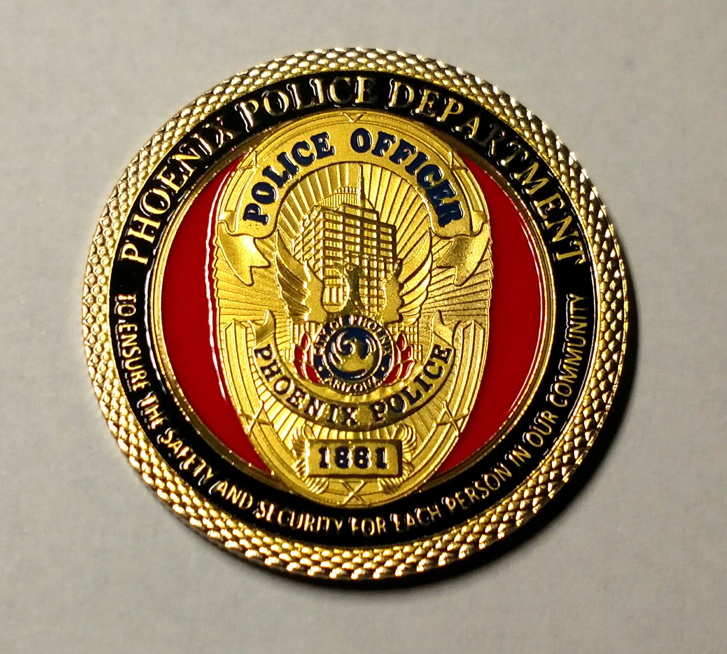 Phoenix Police Department Colorized Challenge Art Coin