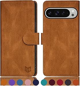 Custodia Portafoglio In Pelle PU Compatibile Con Google Pixel 2 XL, Cover Con Chiusura Magnetica, Tasche Per Carte E Funzione Stand (Nero - Foto 8