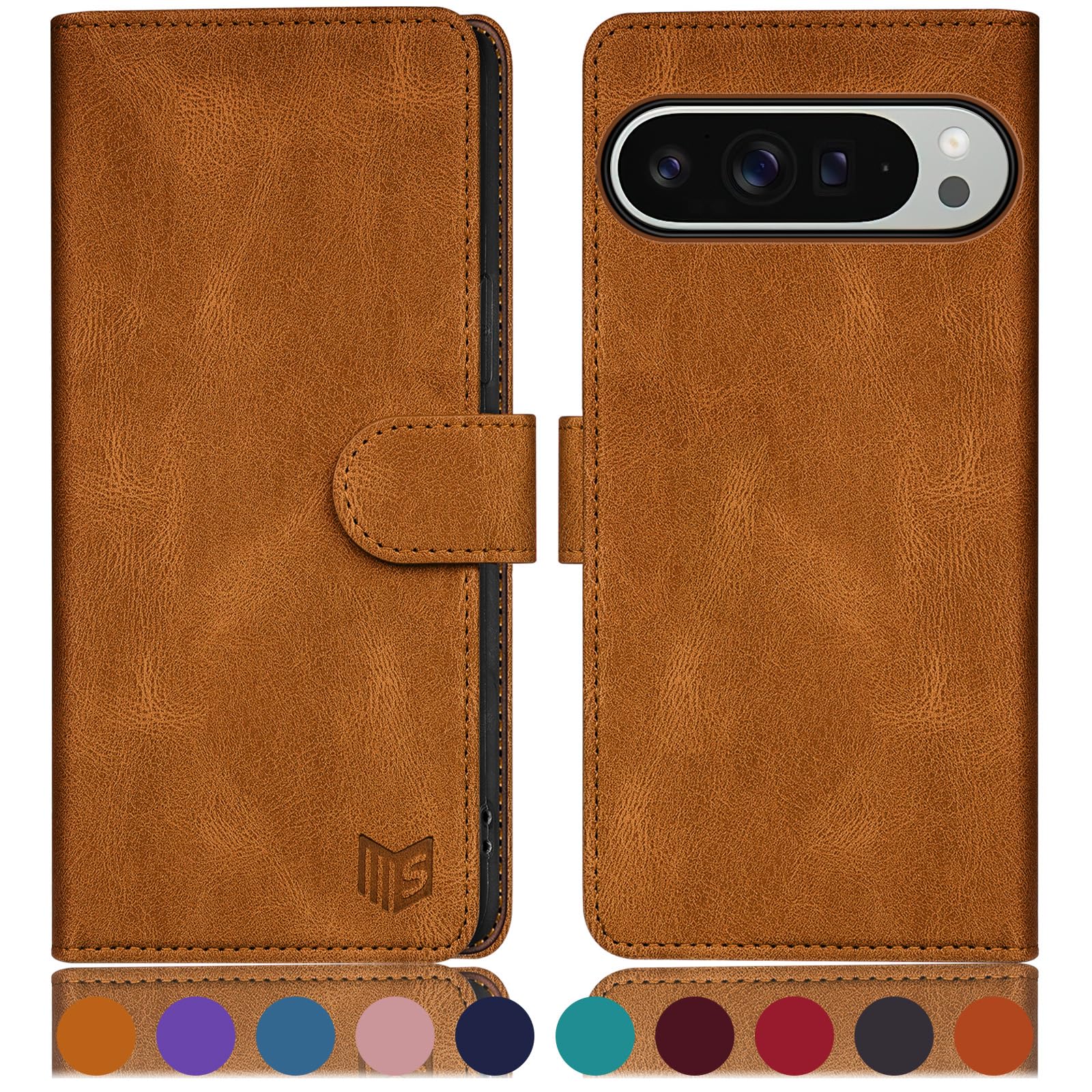 SUANPOT for Google Pixel 9 Pro XL 6.8" 5G Wallet case with RFID Blocking Credit Card Holder,Flip Book PU Leather Protective Cover Women Men for Pixel