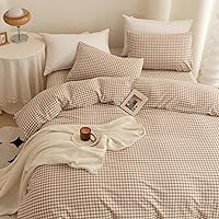 Vista 110 de ECOCOTT Juego de funda de edredón de 3 piezas, 100% algodón lavado, duradero, suave y cómodo, con cierre de cremallera, sin edredón, tamaño King