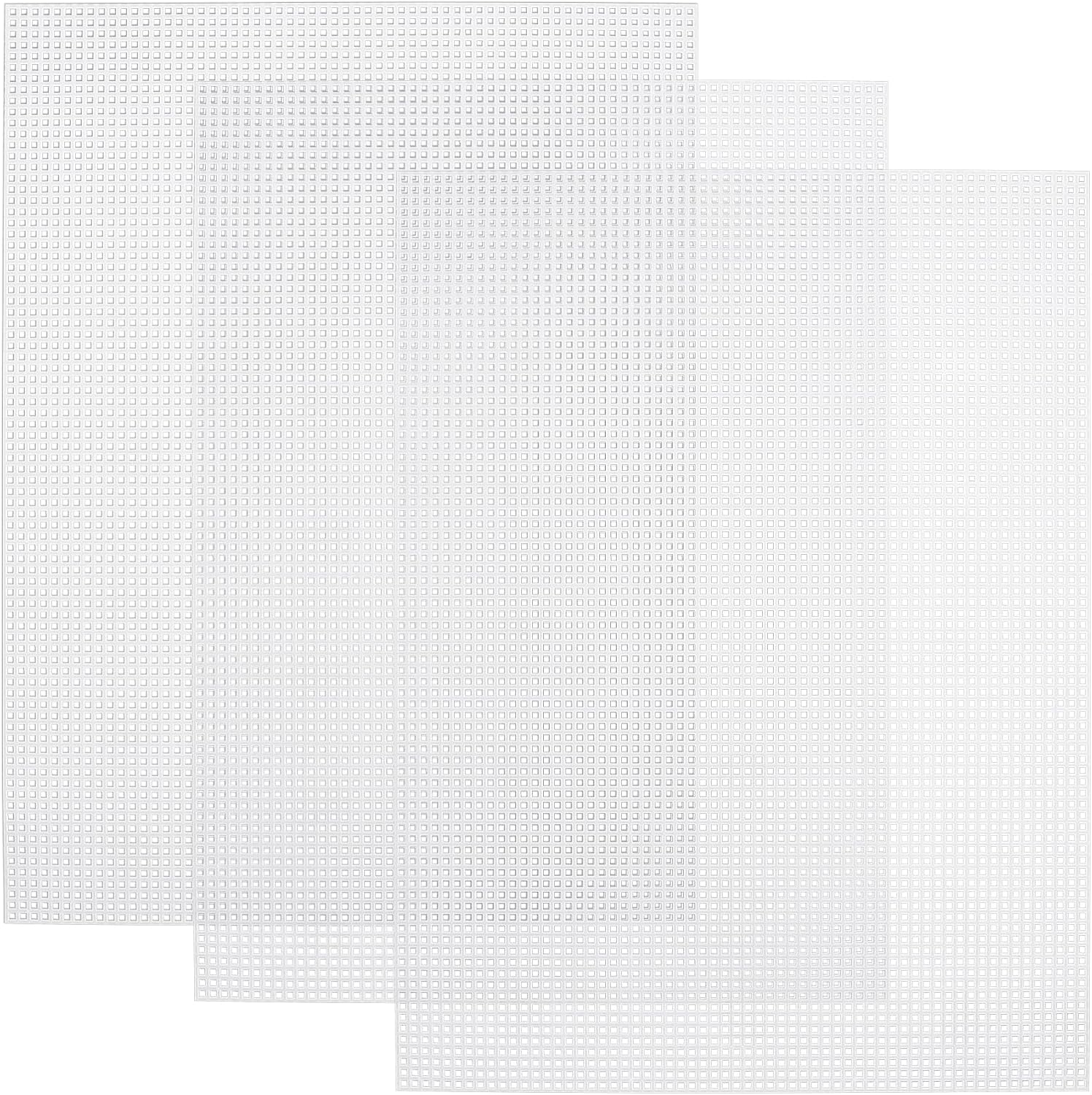 Pndeyo 3 Sheet Clear Plastic Mesh Canvas, 7Count Printable Fursuit Eyes Mesh for Embroidery Yarn DIY Crafting Knit Crochet Projects Fursuits Handicrafts Making- 10in x 13in