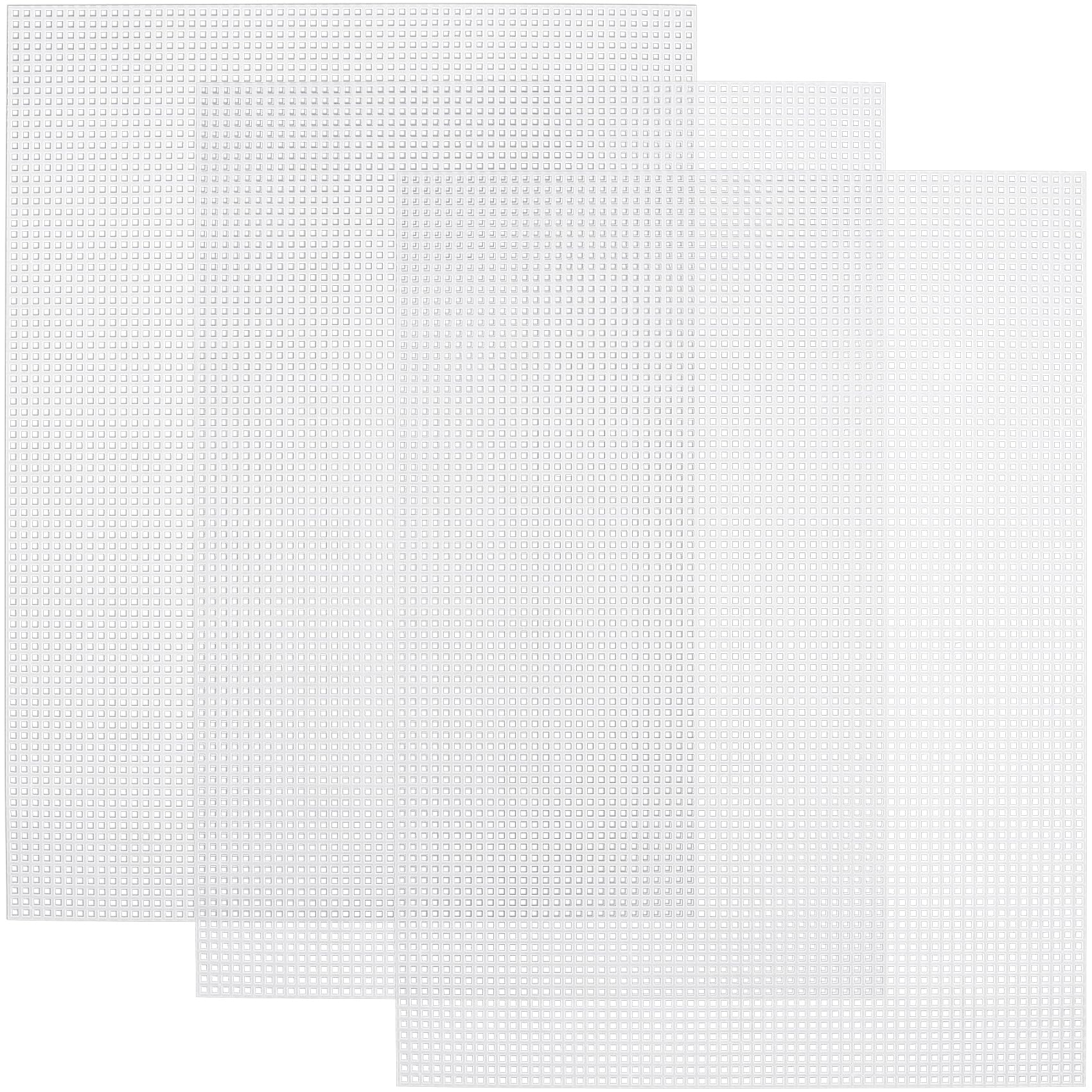 Pndeyo 3 Sheet Clear Plastic Mesh Canvas, 7Count Eyes Mesh, 13x10in