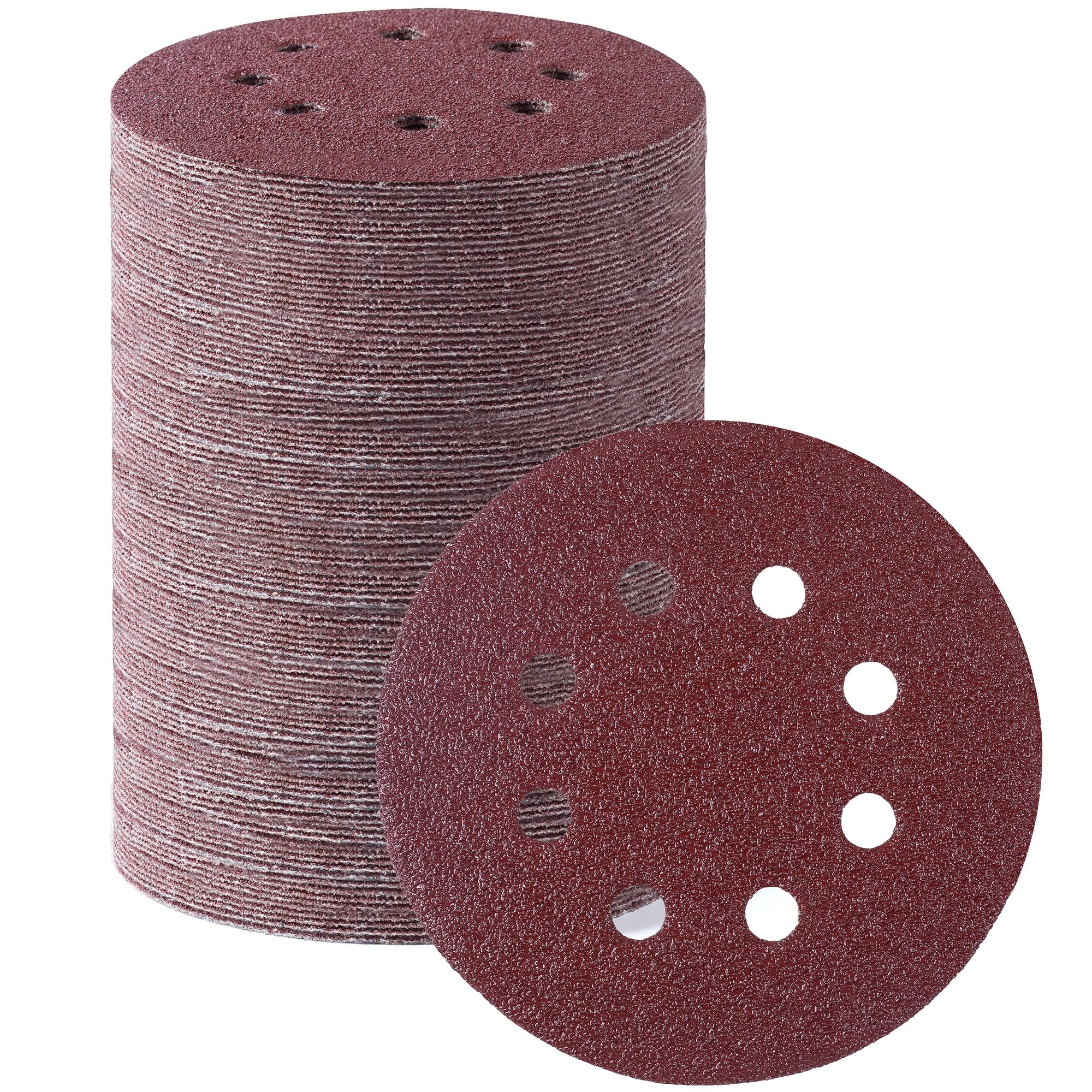 Sanding Discs 110 PCS Sandpaper 5 Inch 8 Hole Sanding Pads 40 Grit Sanding Disc Hook and Loop Round Orbital Sander Pads for Sanding
